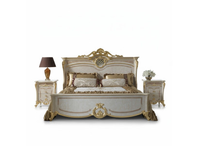 Schlafzimmermöbel-Set - Bett mit zwei Nachttischen in modernem Design