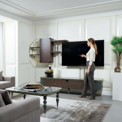 Holz design tv Möbel Regale Schrankwände Regal Wohn Wand Schränke Side Low Board