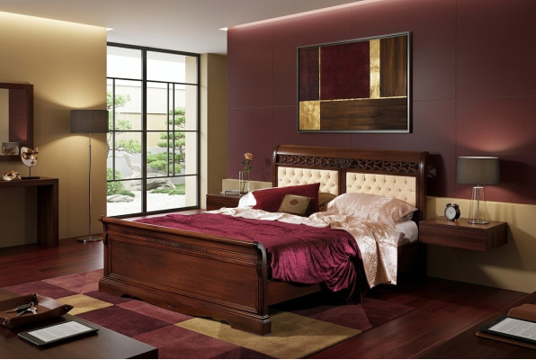 Schlafzimmer Bett Nachttisch Kleiderschrank Kommode Hotel Doppel Neu Set 3tlg.