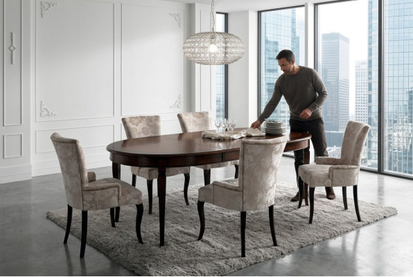 Esstisch Garnitur Esszimmer Möbel Einrichtung Gruppe Tisch + 6 Stuhl Set 7tlg.