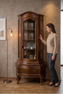 Anrichte Massivholz Sideboard Wohnzimmer Anrichte Vaccari cav giovanni Glastüren