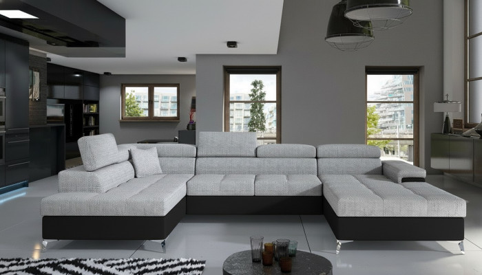 Stoff U-Form Couch Wohnlandschaft Ecksofa Garnitur Design Modern Sofa Modern Neu