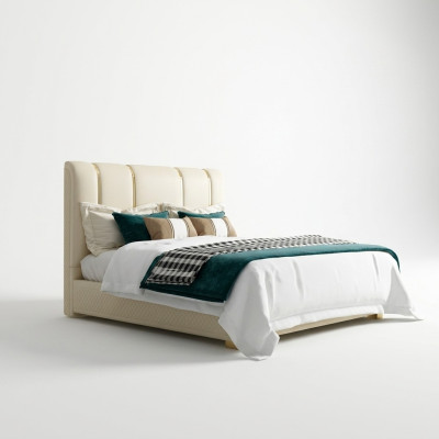 Luxus Bett Schlafzimmer Italienisches Leder Doppel Betten Metall Design