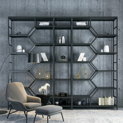 Metall Regal Trennwand Designer Luxus Regale Loft Stil Schrank 3tlg. Set