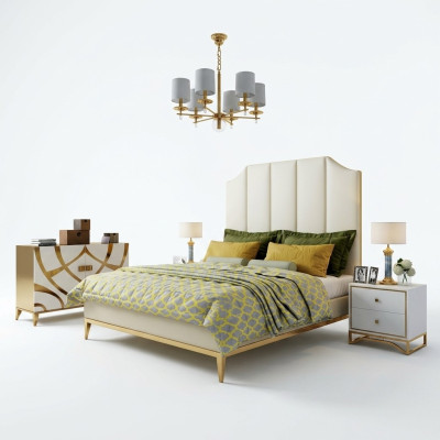 Bett Polster Deko Design Luxus Doppel Hotel Betten Schlaf Zimmer Leder