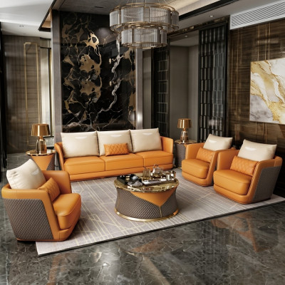 Edle Luxus Klasse Wohn Zimmer Set Garnitur Sofa Couch Polster 7tlg. Set
