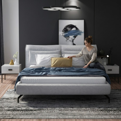 Italienische Designer Möbel Bett Doppel Schlazimmer 180x200cm Leder