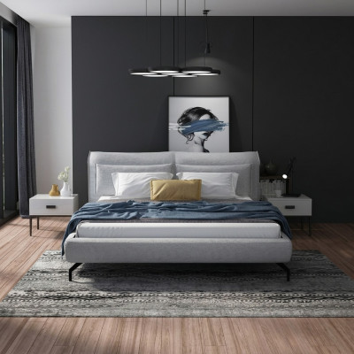 Italienische Designer Möbel Bett Doppel Schlazimmer 180x200cm Leder