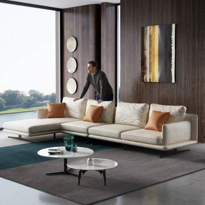 Wohnlandschaft Ecksofa L-Form Sessel Deko Set Garnitur Modern Sofa Leder