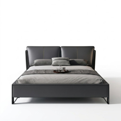 Deko Bett Polster Design Luxus Doppel Hotel Betten Schlaf Zimmer Leder