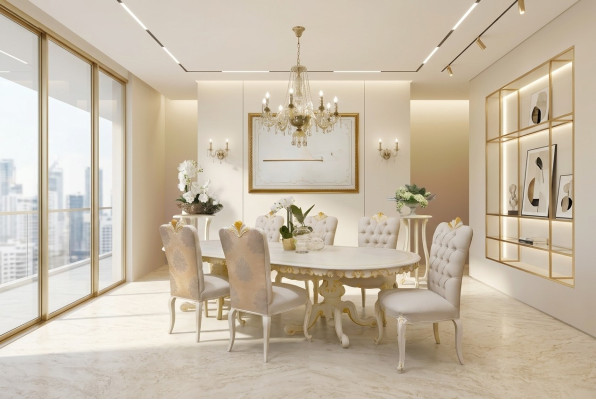 Klassischer Esstisch Massivholz Esszimmer Garnitur 4x Stuhl Set Stühle 5 tlg.