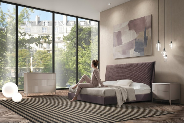 Bett + 2x Nachttisch 3 tlg. Schlafzimmer Set Design Modern Luxus Italy Möbel neu
