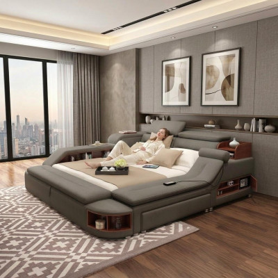 Exclusiv Bett Design Polster Betten Regal Save Tresor Ablagen Doppel