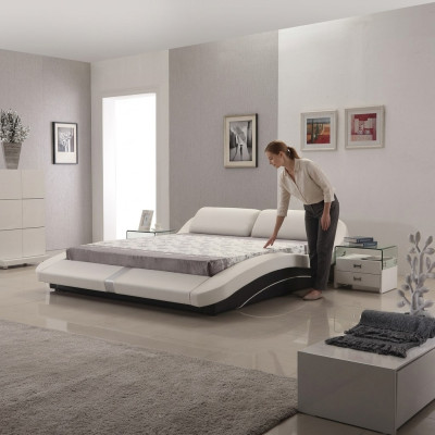 Luxus Leder Design Polster Betten Doppel Modernes Bett Ehe Deko Exclusiv
