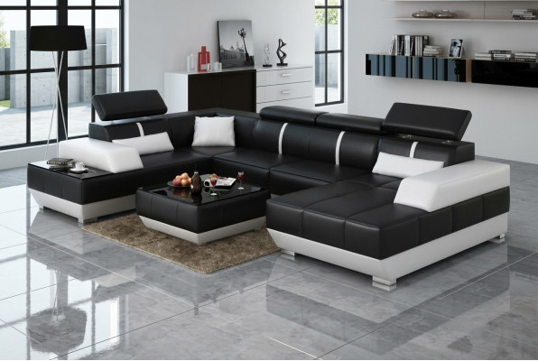 Design Wohnlandschaft U Form big Ecksofa Sofa Couch Polster xxl Garnitur