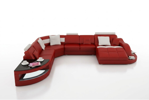 Designer Wohnlandschaft Garnitur Eckgarnitur U-Form Couch Ecksofa Polster