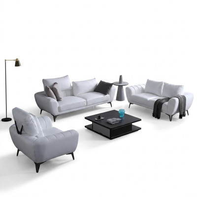 Ledersofa Couch Wohnlandschaft 3+2+1 Sitzer Sofa Garnitur Design Neu