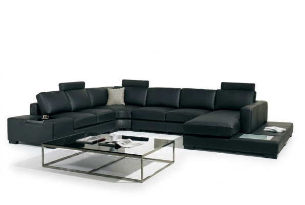 Ledersofa Designer Sofa U Form Wohnlandschaft Couch Deko Polster Ecksofa