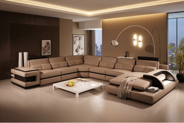 Designer Wohnlandschaft U-Form Couch Ecksofa Polster Garnitur Eckgarnitur Sofa