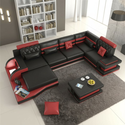 Ecksofa Ledersofa Big xxl U Form Wohnlandschaft Sofa Couch Garnitur