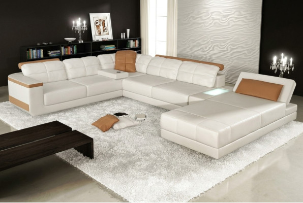 Ledersofa Maßfertigung Ecksofa Couch Polster Sitz Garnitur Wohnlandschaft