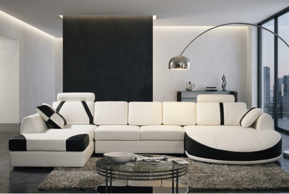 Ecksofa Ledersofa Polster Wohnlandschaft Sofa Couch Eckgarnitur U Form