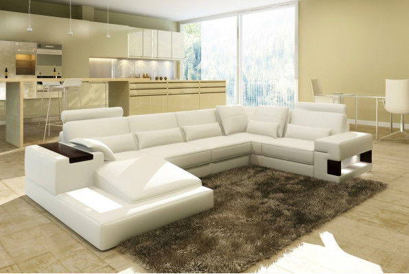 Marken Sofa Wohnlandschaft Ledersofa Couch Garnitur Wohnlandschaften