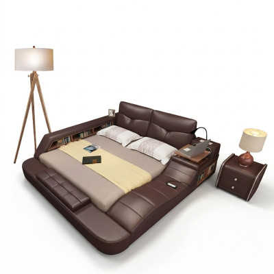 Luxus Leder Design Polster Betten Doppel Modernes Bett Deko Ehe Exclusiv