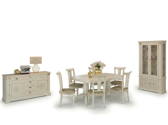 Komplett Set Esstisch + 6 Stühle Esszimmer Set Ess Gruppe Massivholz Tisch Tische 9tlg