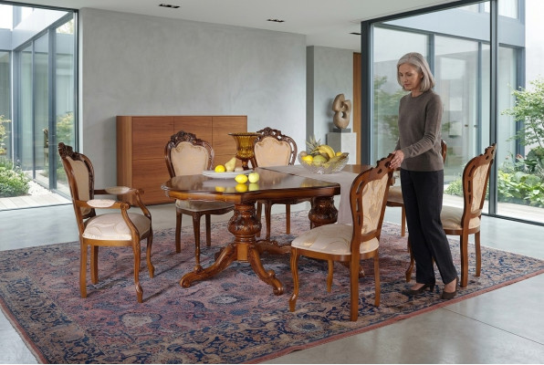 Klassischer Luxus Tisch Holz Tische Barock Rokoko Deko Antik Stil Ess Wohn