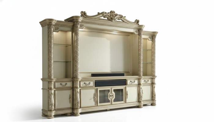 Wohnwand TV-Wand Anbauwand Wohnzimmer Möbel Klassische Wohnwände Schrank Regal
