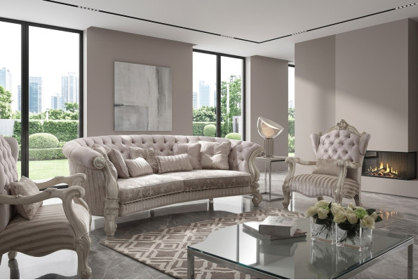 Klassischer Wohnzimmer Set 3 tlg. Sofagarnitur 4+1+ Beistelltisch Couchtisch neu