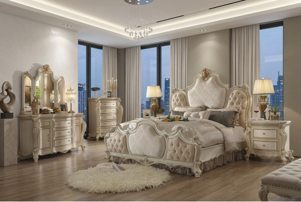 Bett 2x Nachttisch 3 tlg. Schlafzimmer Set Luxus Design Betten Chesterfield