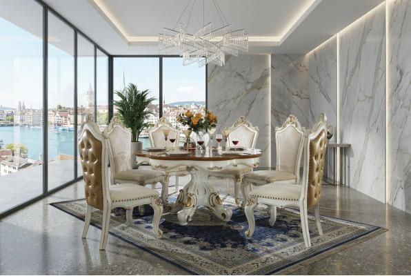 Runder Esszimmer Tisch Rund Holz Runde Klassisch Tische Rokoko Barock Stil