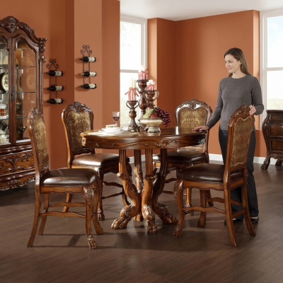 Set 4x Stuhl Echtes Holz Polster Sitz Esszimmer Garnitur Esszimmer Stühle