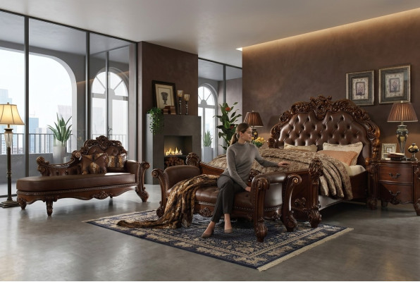 Doppelbett Bett Ehebett Luxus Betten Barock Rokoko Antik Stil Chesterfield