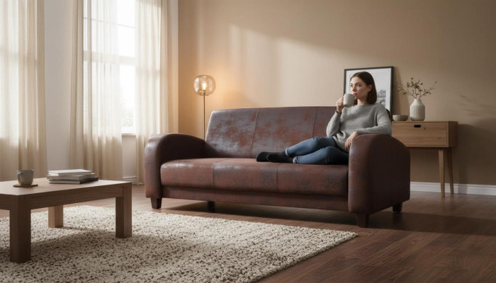 Ledersofa Sofagarnitur Deko 3+2+1 Sitzer Set Garnitur Polstersofa Couch