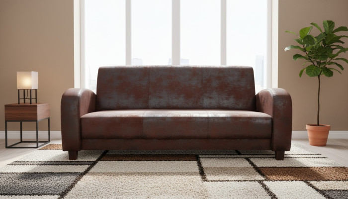 Ledersofa Sofagarnitur Deko 3+2+1 Sitzer Set Garnitur Polstersofa Couch