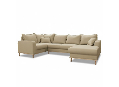 U-Form Couch Wohnlandschaft Ecksofa Garnitur Modern Design Sofa textil