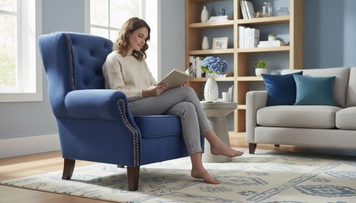 Sessel Fernseh Sofa 1 Sitzer Couch Designer Textil Sofas Polster Ohrensessel