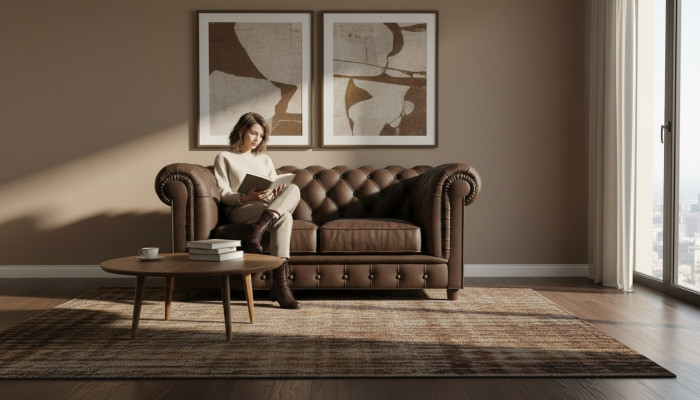 Chesterfield Couch 2 Sitzer Polster Sitz Textil Stoff Couchen Leder Sofas Sofa