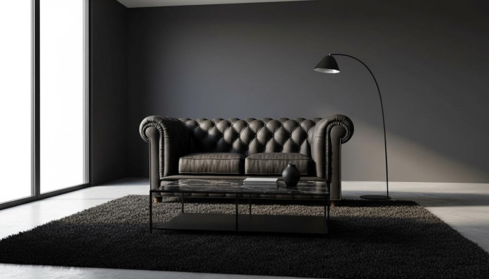 Design Chesterfield Sofa 2Sitzer Couch Polster Leder Sofas Wohnzimmer