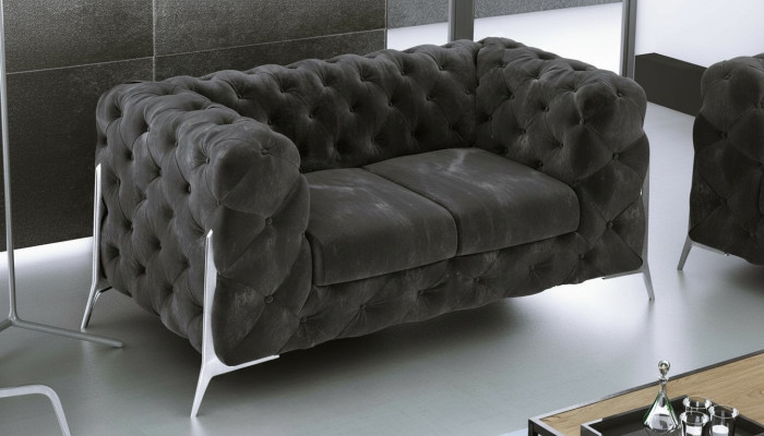 Chesterfield Couch 2 Sitzer Polster Sitz Stoff Textil Couchen Leder Sofas Sofa