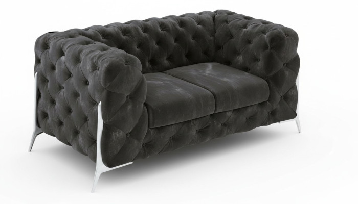 Chesterfield Couch 2 Sitzer Polster Sitz Stoff Textil Couchen Leder Sofas Sofa