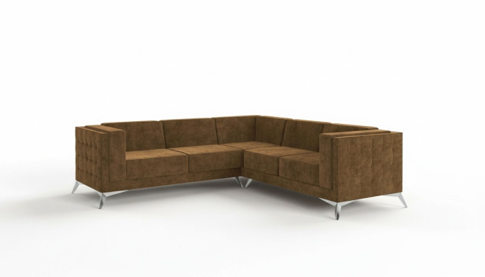 Design Ecksofa Sofa Lform Couch Polster Klassische Couchen Eck Sofas Braun Neu