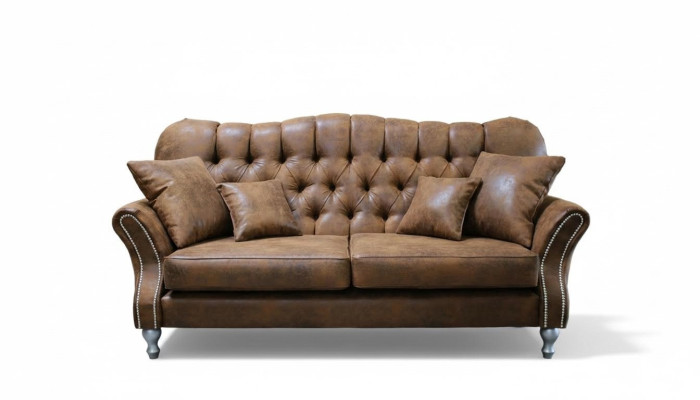 Sofa Couch Polster 3 Sitzer Leder Sofas Couchen Sitz Chsterfield Design