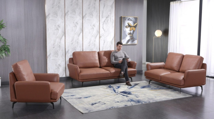 Sofagarnitur 3+2 Sitzer Ledersofa Couch Wohnlandschaft Garnitur Design Modern