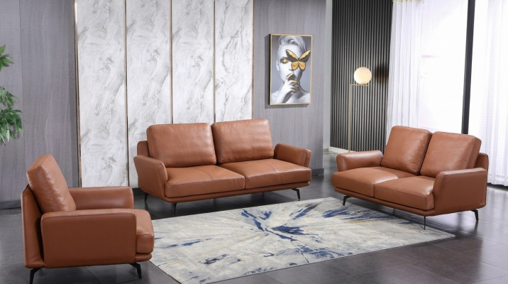 Sofagarnitur 3+2 Sitzer Ledersofa Couch Wohnlandschaft Garnitur Design Modern