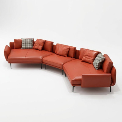 Wohnlandschaft Garnitur Design Modern Sofa Ecksofa Sofa U-Form Ledersofa Couch