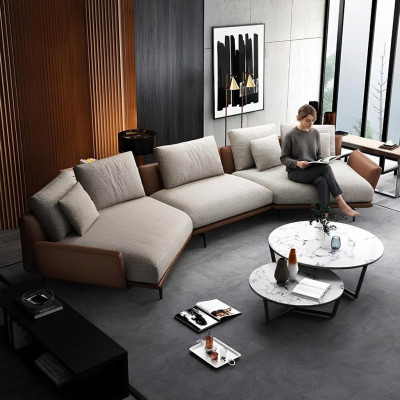 Ecksofa U-Form Stoff Couch Wohnlandschaft Garnitur Design Modern Sofa Trapez Neu